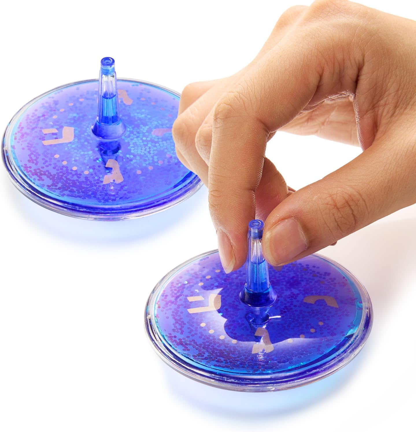 Rite Lite Lava Dreidel – Blue & Purple Hanukkah Dreidel with Gold Glitter | Mesmerizing Color-Mixing Chanukah Décor Goodie Bag Judaica Gift Jewish Holiday Party Favor, Festival of Lights Hostess Gifts - Image 2