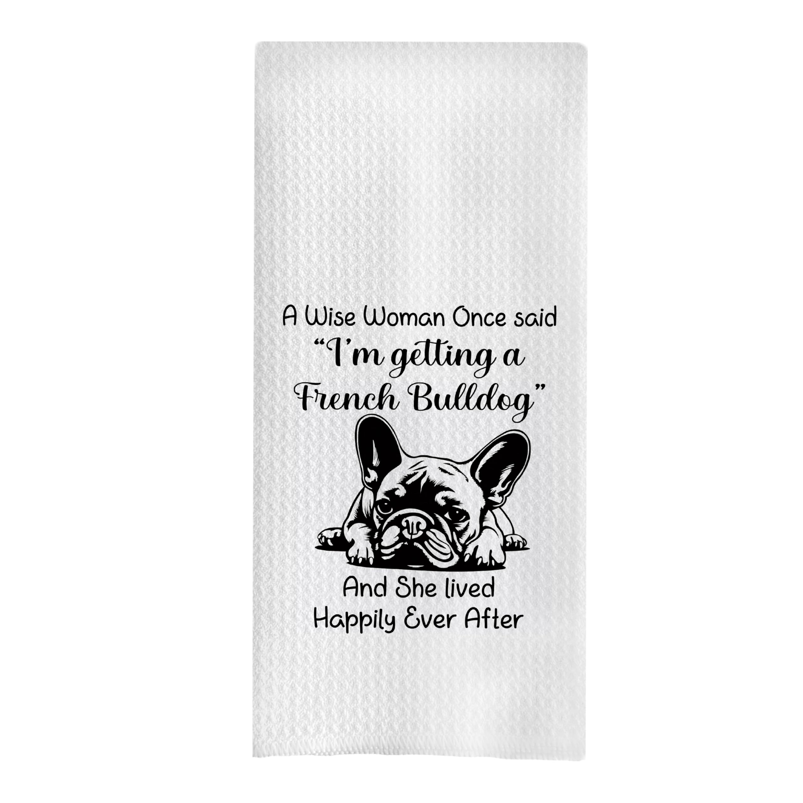 French Bulldog Dish & Hand Towels - 16 X 24 Inch, Funny Kitchen & Bathroom Gifts