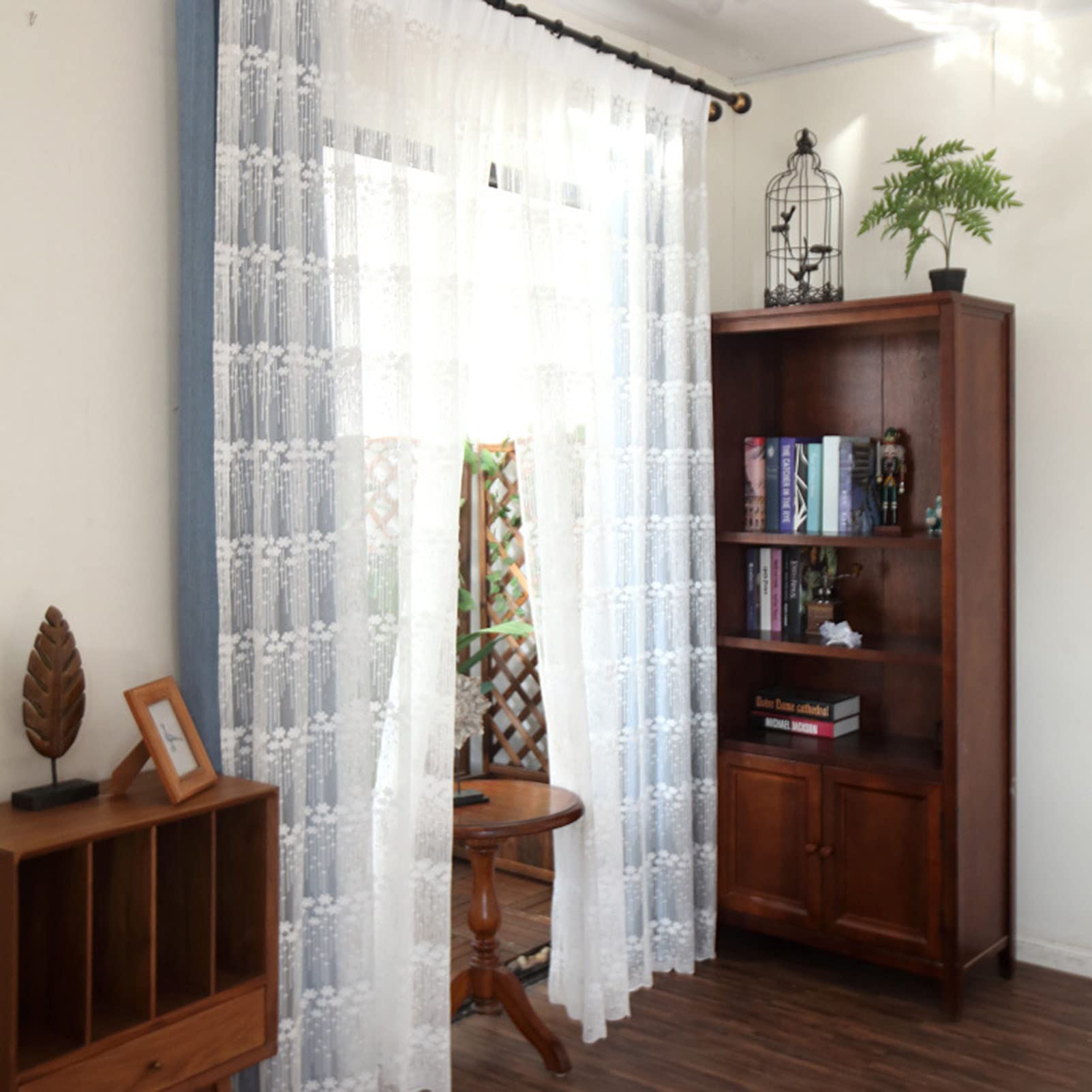Nowoczesne białe przezroczyste zasłony, 145 x 245 cm, plisowane, lniane, eleganckie firanki z woalu, do salonu, pokoju dziecięcego i kuchni, zestaw 2 paneli