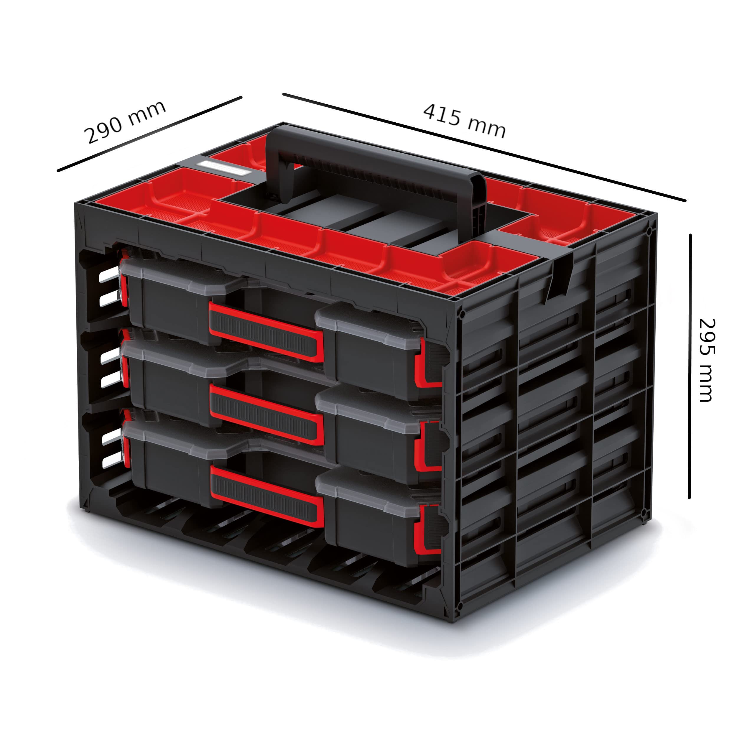 Organizador para tornillos, taller, 29 x 41,5 x 29,5 cm, maletín universal, armario de herramientas, caja surtida, caja de clasificación, garaje