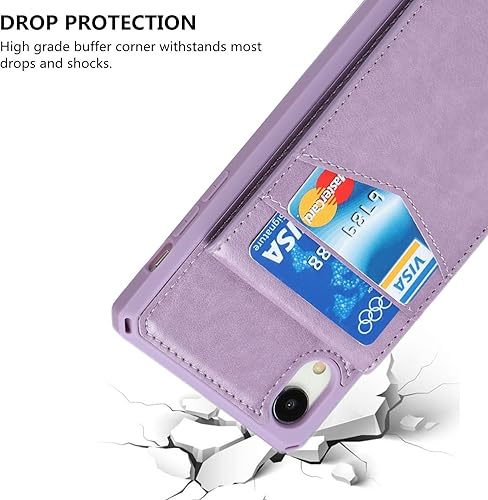 Miniatura 7 de iCoverCase Funda tipo cartera para iPhone XR con soporte para tarjetas bloqueo RFID de piel sintética de alta calidad, ranuras para tarjetas,