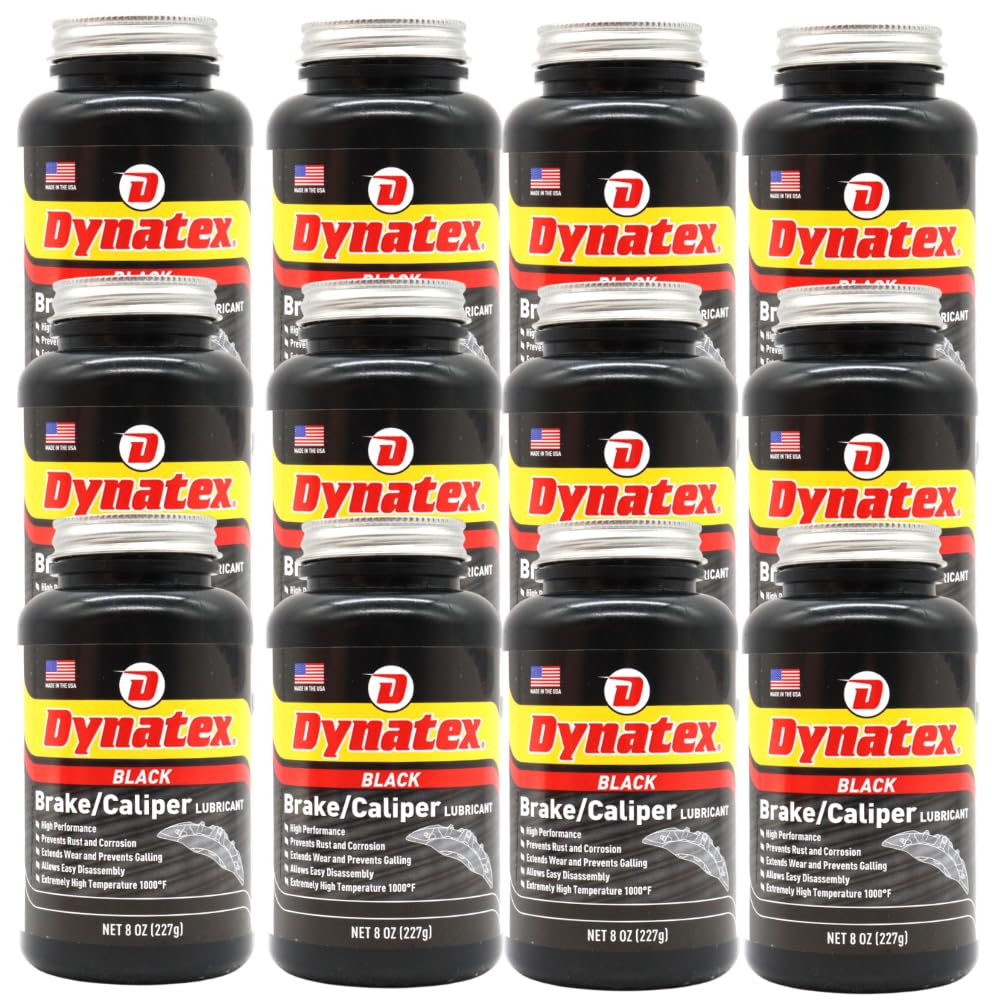 Dynatex Brake & Caliper Lubricant 8 oz Tub - High-Temp Bentone Grease, Graphite Fortified, Anti-Seize & EP Protection, Rust & Corrosion Resistant (12-Pack)