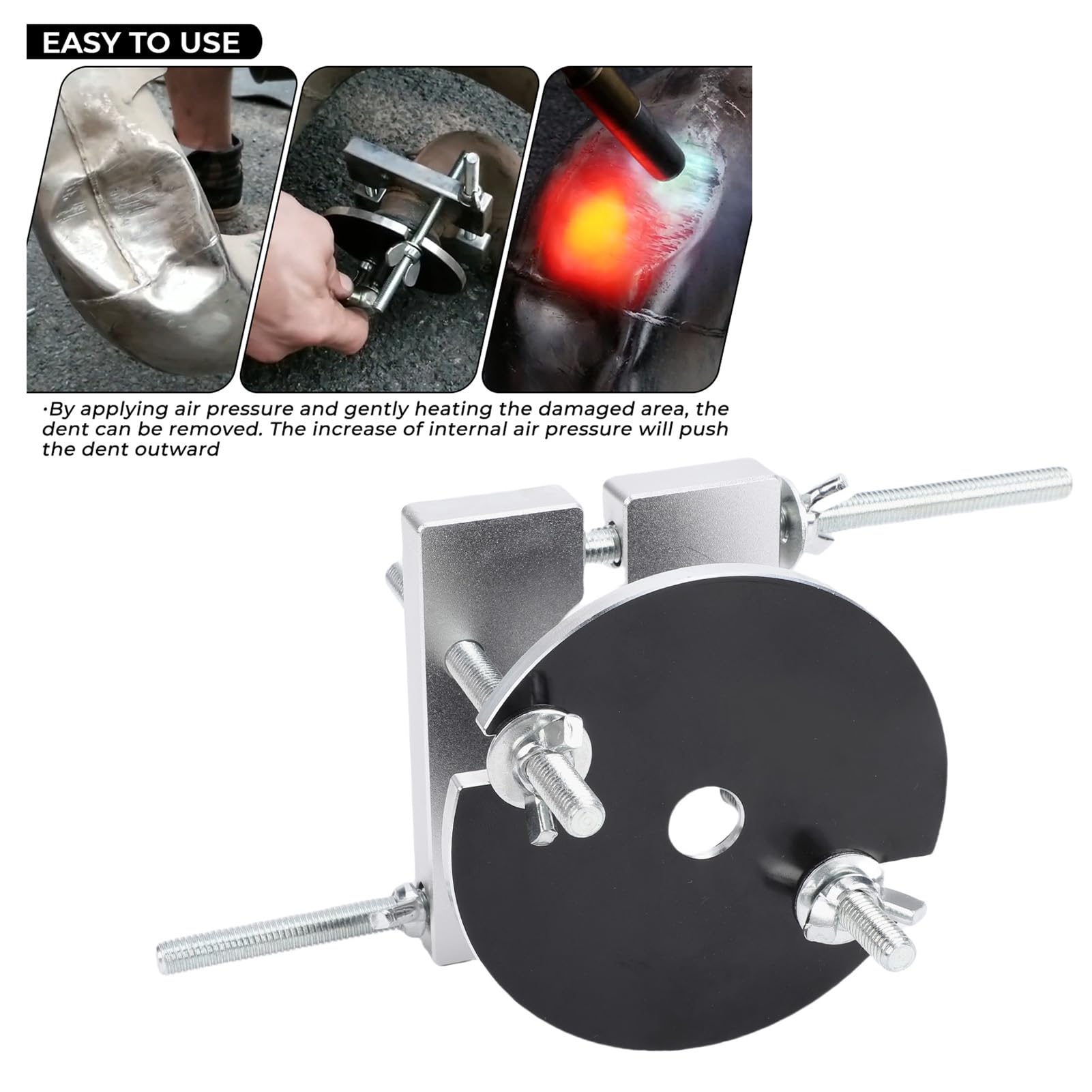 Tbest Kit de Reparación de Abolladuras en Tubos de Escape de 2 Tiempos Herramienta de Eliminación de Abolladuras en Tubos de Escape de Motocicleta de Alta Resistencia Reemplazo para