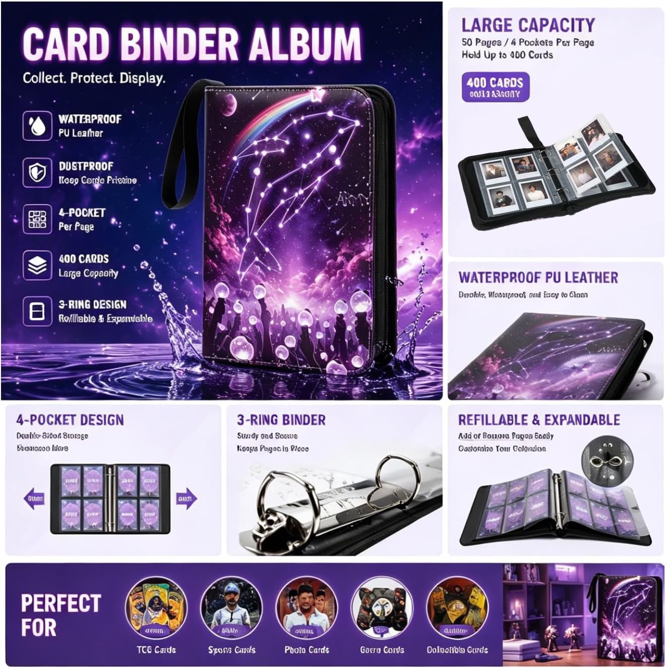 Army Photocards Binder 400 Pockets Card Binders Album Photo Card Lomo Cards