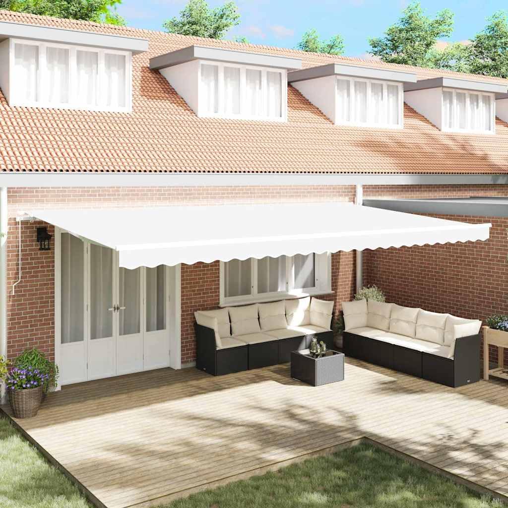 Tissu de rechange pour auvent 6x3m blanc en polyester résistant aux UV