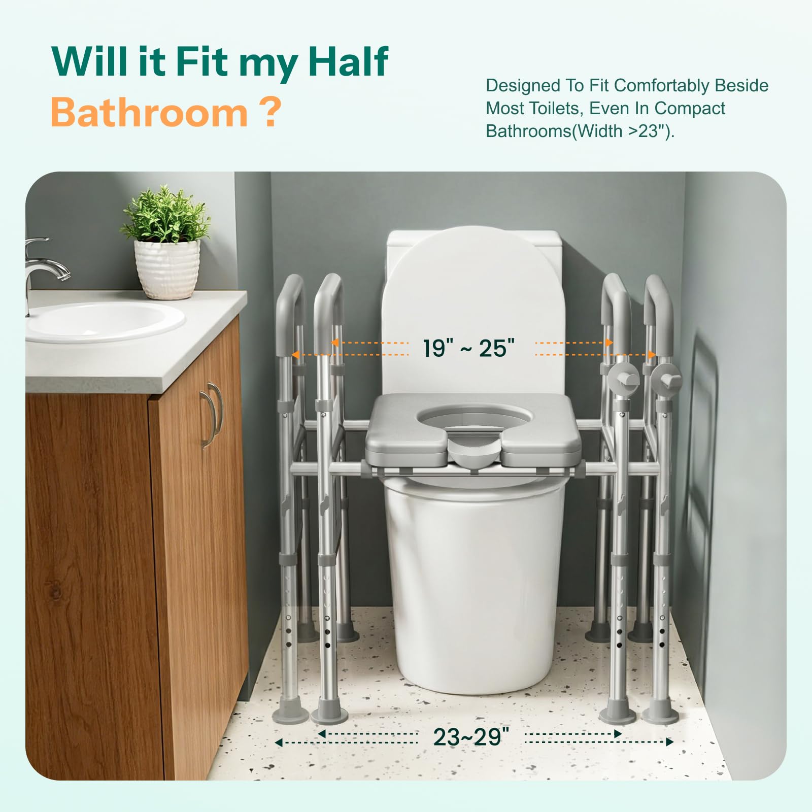 HOMEAL Raised Toilet Seat Riser with Handles for Seniors, 45 -3 HOMEAL Raised Toilet Seat Riser with Handles for Seniors, 45 -3