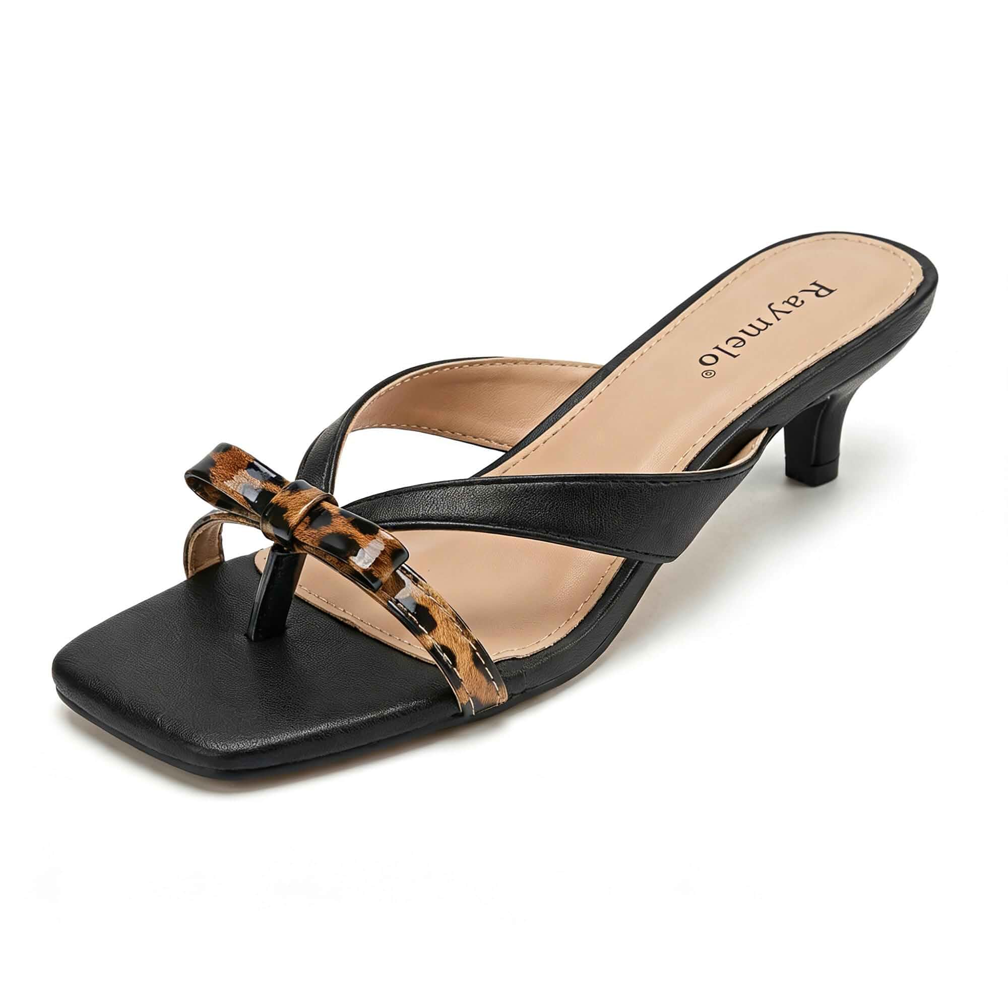 Raymelo Women's Dressy Heeled Sandals, Slip-On Open Toe Mules for Party, Wedding, Evening and Summer Wear