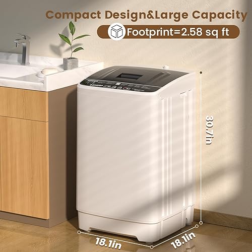 Miniatura 2 de BANGSON 1.08cu.ft Portable Washing Machine, Full-Automatic Washing Machine with 8 Programs 6 Water Levels, Drain Pump and LED Display, Compact