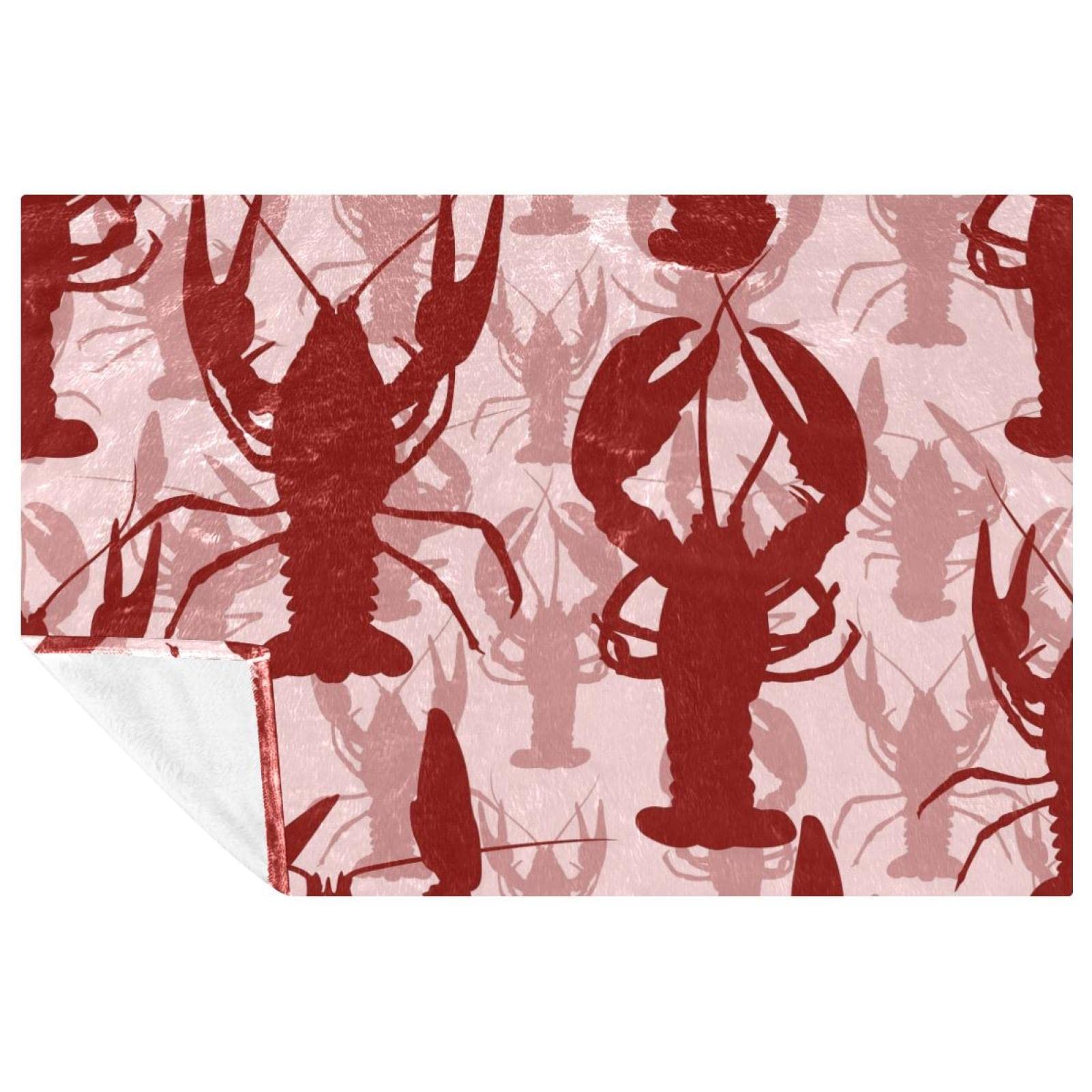 Couverture homard 150x100 cm douce et chaude pour lit et canapé