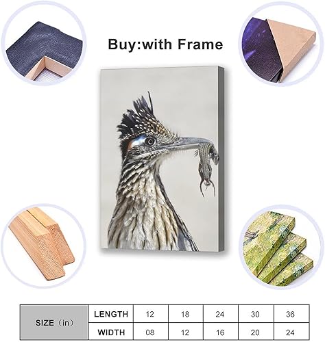 Miniatura 5 de Roadrunner - Lagarto de caza de pájaros (2) Exquisito arte de pared, pintura de decoración de pared, regalo de inauguración de la casa, adecuado