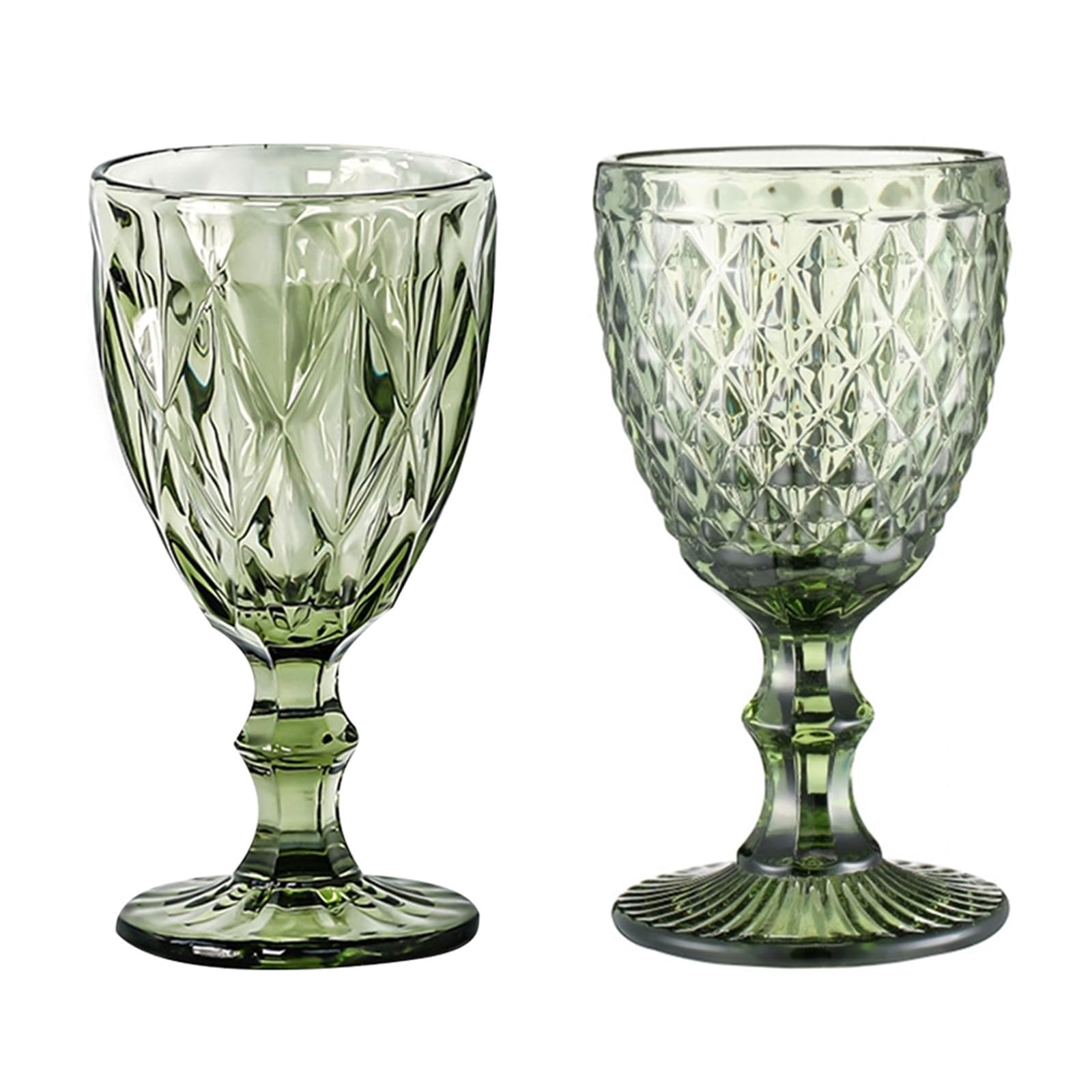 4 bunte Kristall Weinkelche, Säfte, Trinkbecher, geprägtes Muster, Glaswaren, Glas, Haushaltsgetränke, Trinkgläser