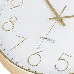 Lafocuse 12 Inch Gold Wall Clock Silent Non Ticking with 3D Numbers, Modern Gold Clocks Battery Operated Horloge Murale for Living Room Bedroom Kitchen