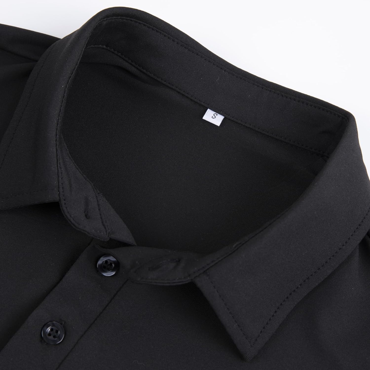 Men's Golf Polo Shirts, Long Sleeve Eyeglass Holder Split Hem, Business Casual 3-Button Placket Classic Fit - Image 3