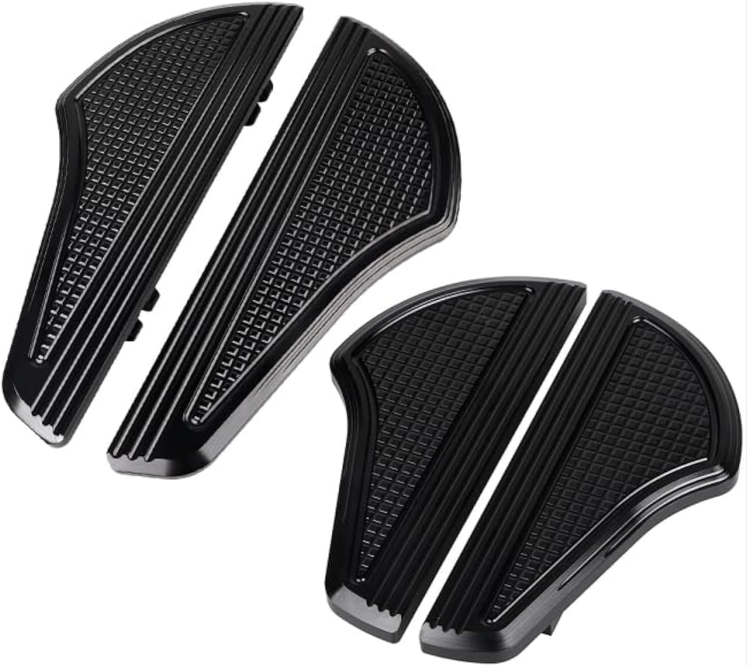 Front& Rear Driver Passenger Stretched Floor Boards Kit Compatible with Harley Touring Road King Tour Street Electra Glide 1993-UP