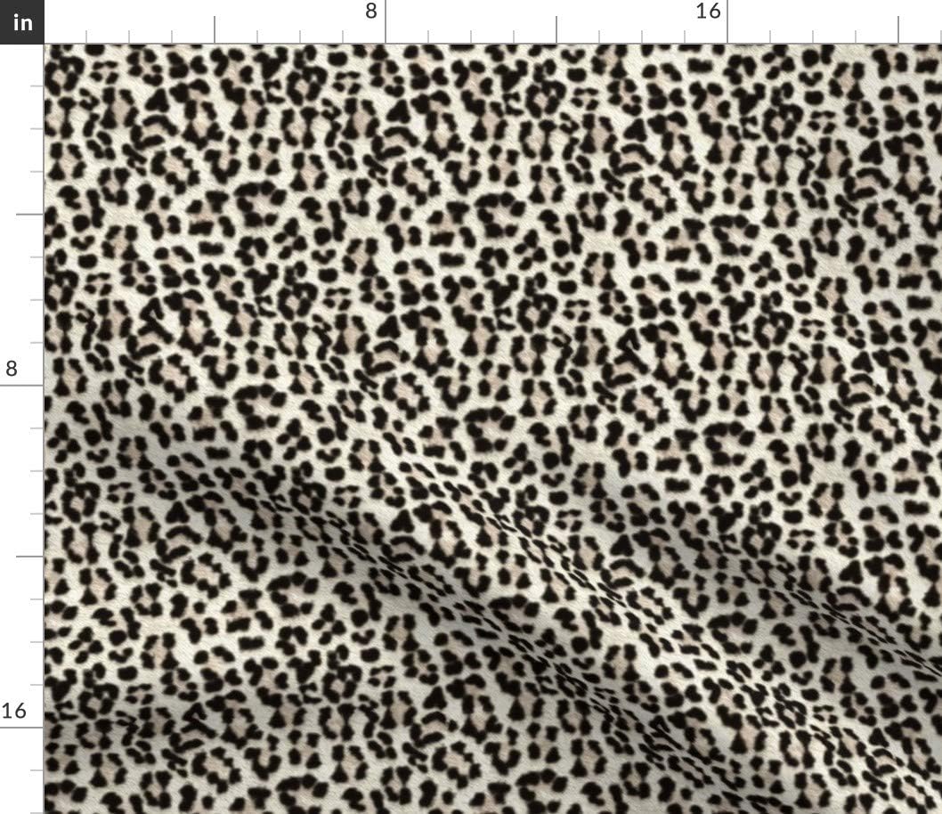 Spoonflower Fabric - Snow Leopard Big Cat Jaguar Animal Cheetah Rockabilly Rock Punk Printed on Cotton Poplin Fabric by The Yard - Sewing Shirting Quilting Dresses Apparel Crafts