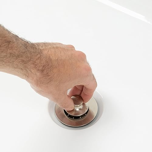 Miniatura 5 de Conjunto de drenaje de bañera de elevación y giro, kit de conversión, recorte de residuos y placa frontal de desbordamiento de un solo agujero,