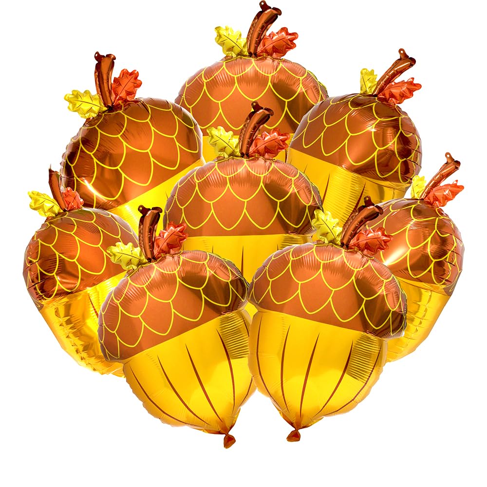 Pine Cone Balloon Fall Harvest Balloon Thanksgiving Day Themed Balloons, 8 Pack Pine Nuts Foil Balloons For Summer Party Birthday Decorations Hawaiian