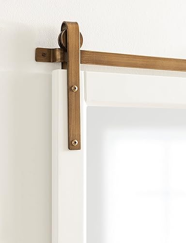 Miniatura 5 de Kate and Laurel Skylan - Espejo de pared rectangular moderno con marco inspirado en la puerta de granero para uso en baño o sala de estar 24 x 31