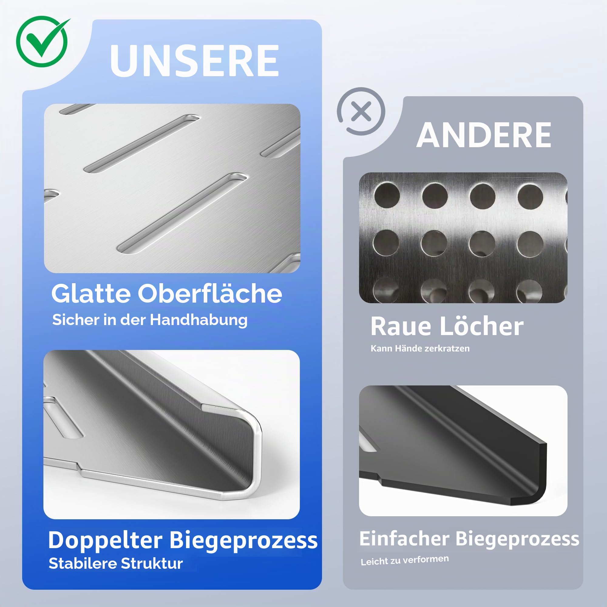 Eck-Duschregal, 25,4 cm, 304 Edelstahl, Fugenmörtel in Regalen für geflieste Wände, versenkte Badezimmerregale, ohne Bohren, 25,4 cm, Silberfarben