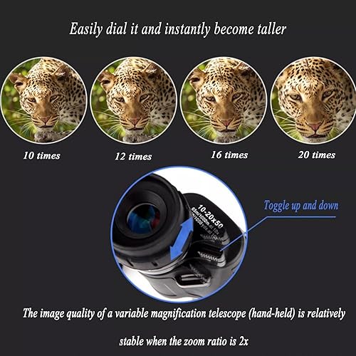 Miniatura 8 de Telescopio Profesional para ver planetas Binoculares para Caza 10-20X50 Aumento Variable de Alta Definición Binoculares Gran Angular, Adecuado para
