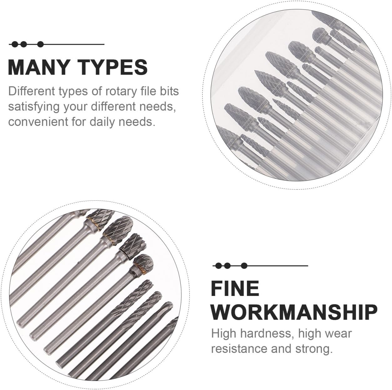 PRETYZOOM 3sets Rotary Burr File Bit for Electric Rotary Tool Grinding and Polishing Bits Versatile Accessory Kit for PCB