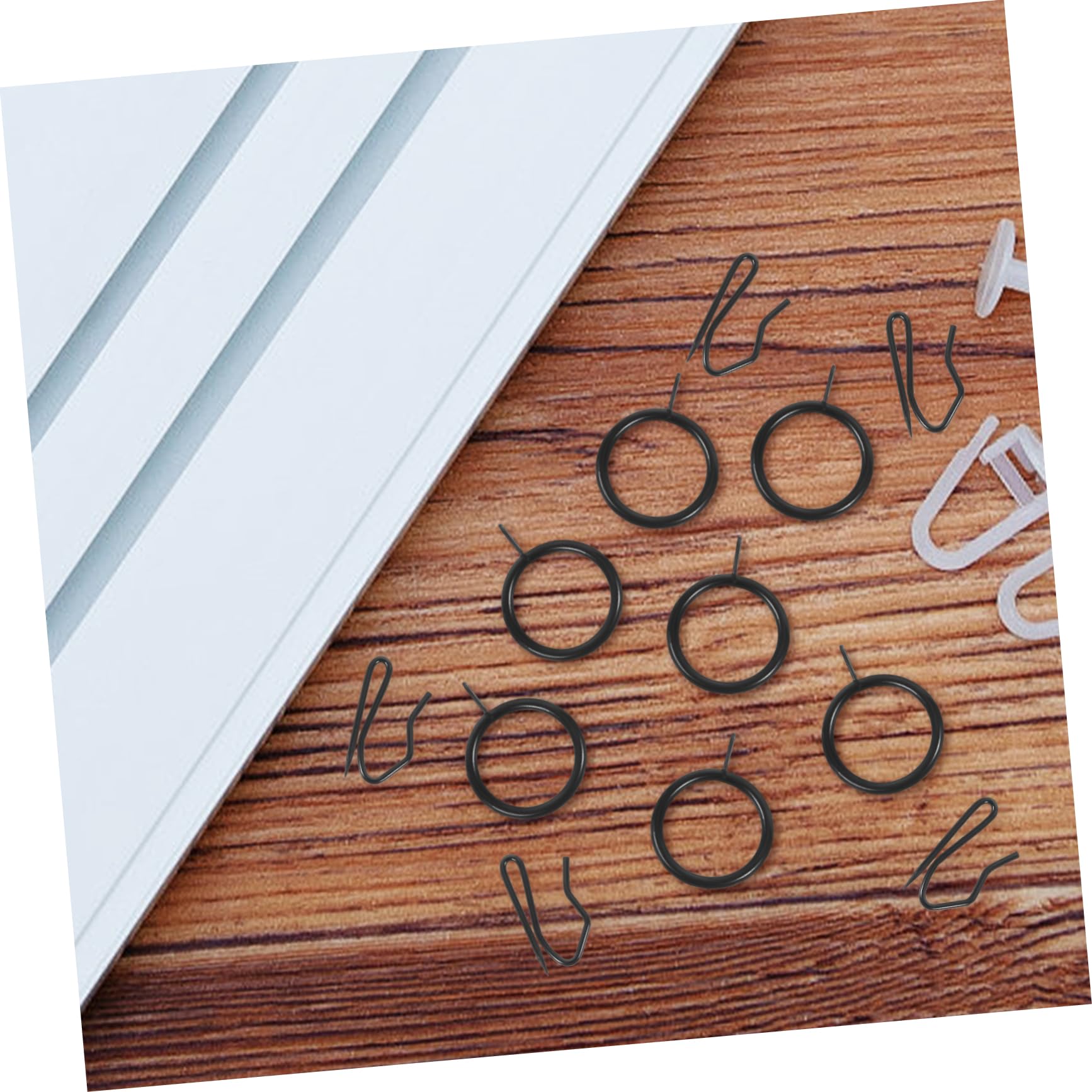 FUNOMOCYA 1 Set Curtain Rings Eyelet Rings Hooks Easy to Install for Shower Window Curtains Elegant Decorative for Home Decor