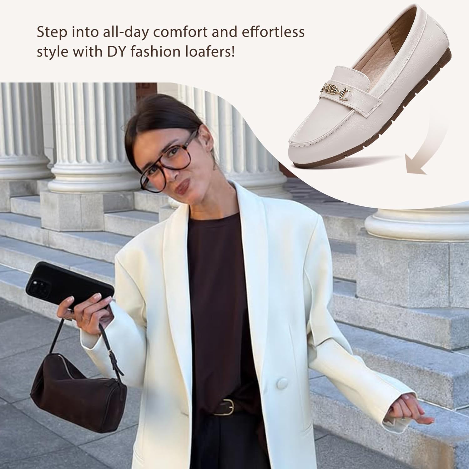 DeYashopin Women's Loafer Shoes Leisure Slip On Work Shoes Comfort Walking Flats - Image 5