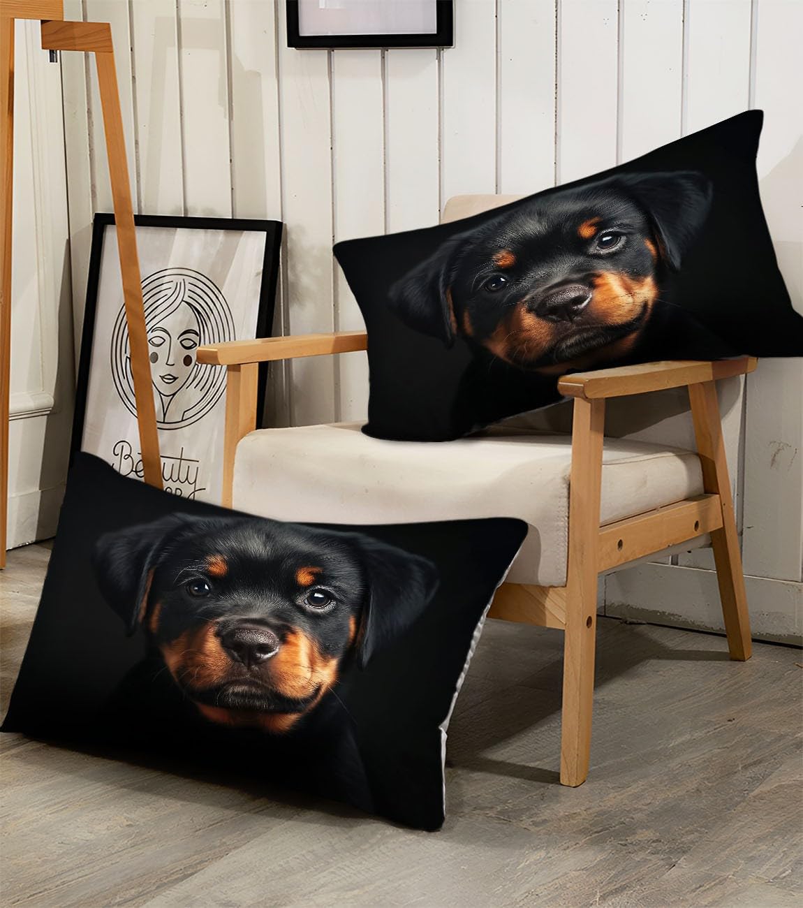 Juego de Ropa de Cama de 220 x 240 cm Rottweiler Marrón Oscuro, Funda de Almohada de 50 x 75 cm, Fundas de edredón de Microfibra con Ropa de Cama Adecuada para Cama Doble