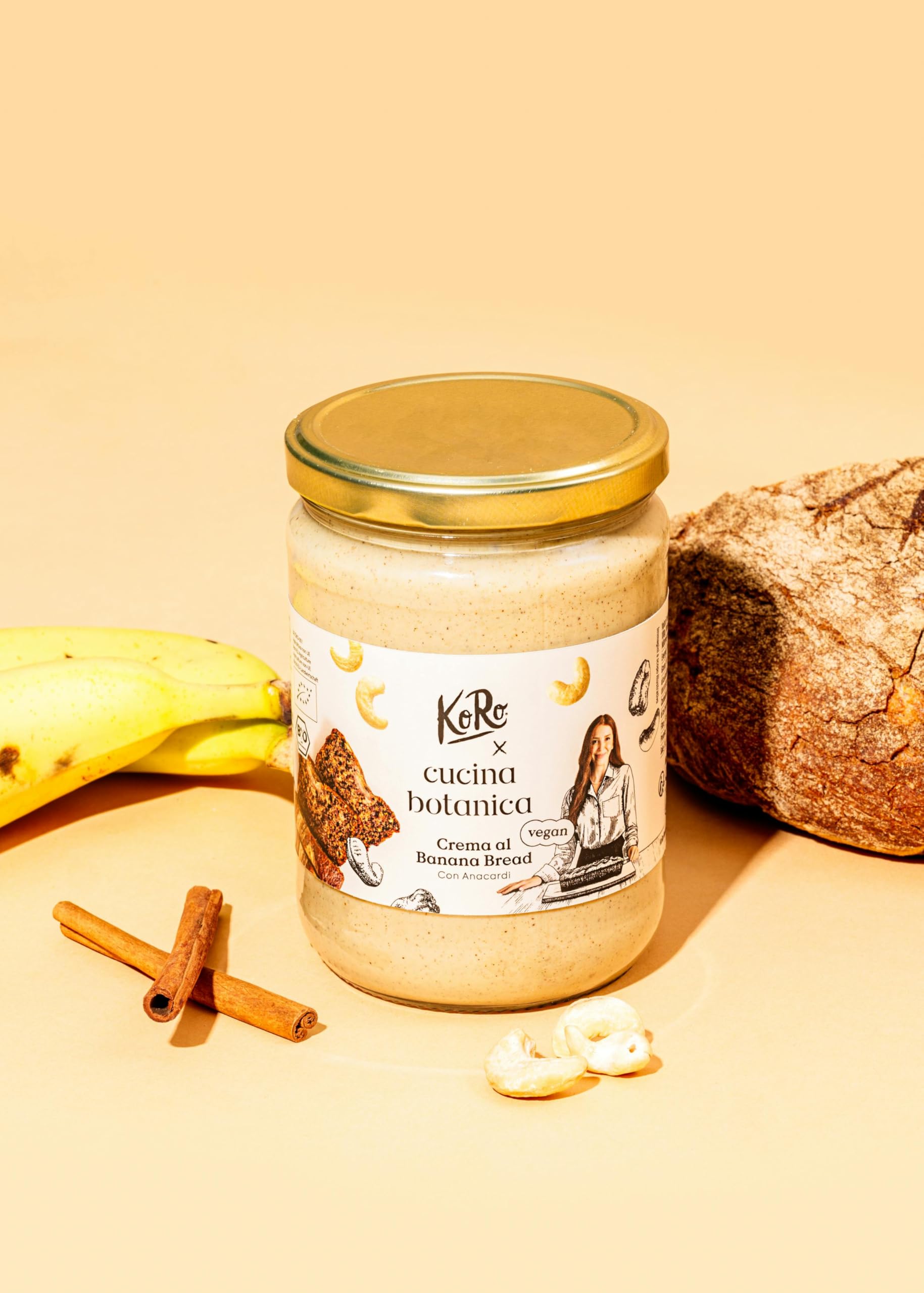 KoRo - Crema al banana bread bio “KoRo x Cucina Botanica” 500 g - vegan e bio - sul porridge, sul pane o a cucchiaiate