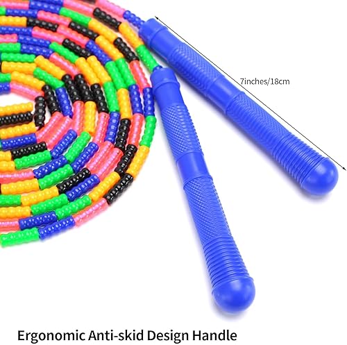 Miniatura 6 de Cuerda de saltar holandesa de 16 pies, paquete de 12, cuerda de saltar larga y suave, cuerda de saltar segmentada ajustable para niños y adultos,