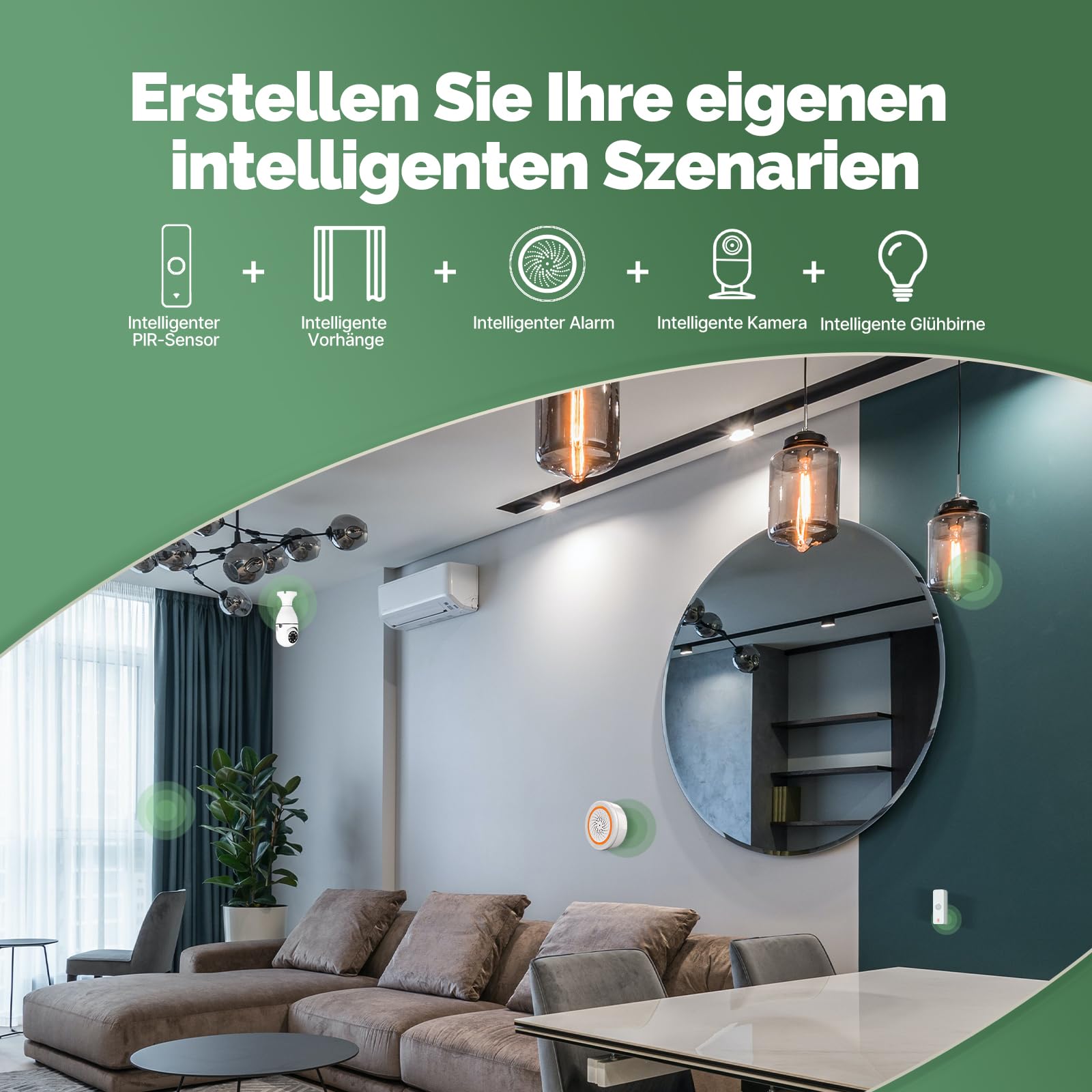 MOES WiFi Bewegungsmelder Kein Hub nötig Smart Life Tuya Alexa 4 Stück | WiFi, Kein Hub nötig, 100° PIR Winkel, Mit Lichtsensor, Smart Life, kein ZigBee