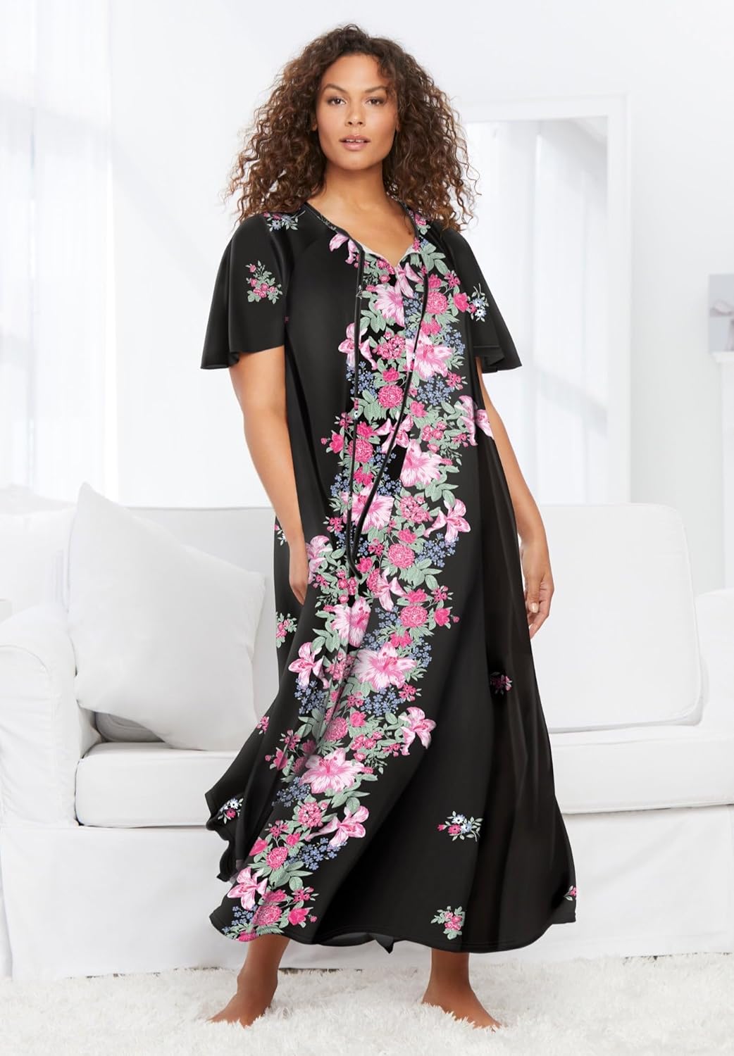 Only Necessities Plus Size Sweeping Printed Lounger