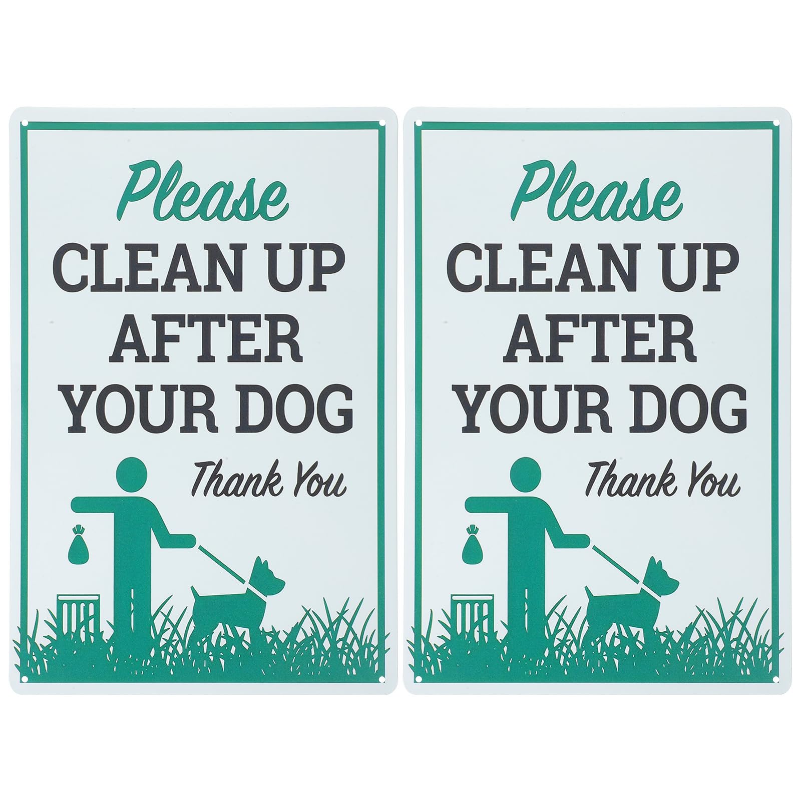 HEMOTON Dog Warning Sign Please Clean up after Your Dog Iron 2 pcs
