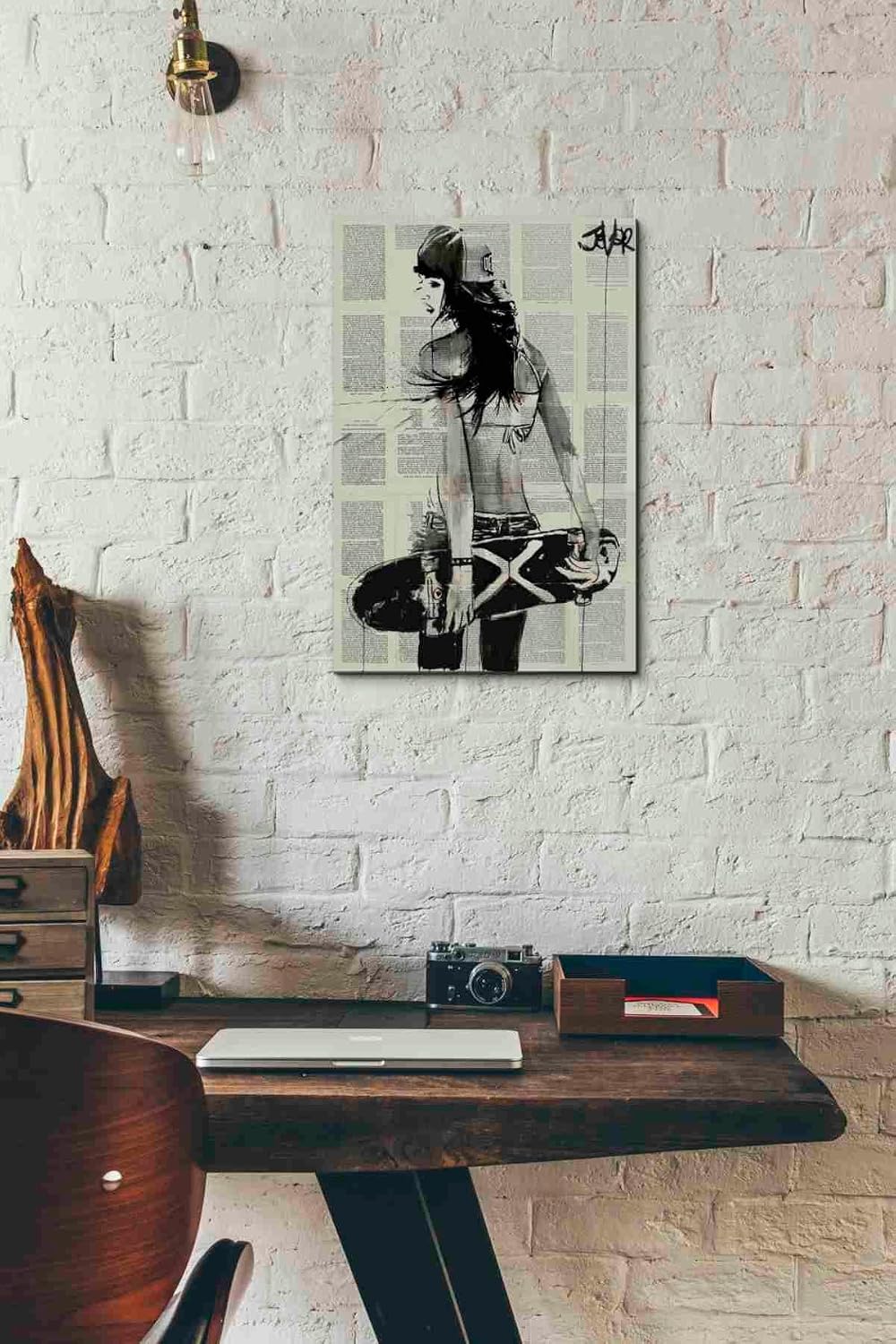 Epic Graffiti 'Sk8Ter Gurl' by Loui Jover, Canvas Wall Art, 12"x18"