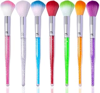 DANNEASY 7pcs Nail Dust Brush Nail Art Brush Nail Powder Brush Nail Brushes for Cleaning Dust Makeup Dipping Powder Blush Brushes Nail Art Tools