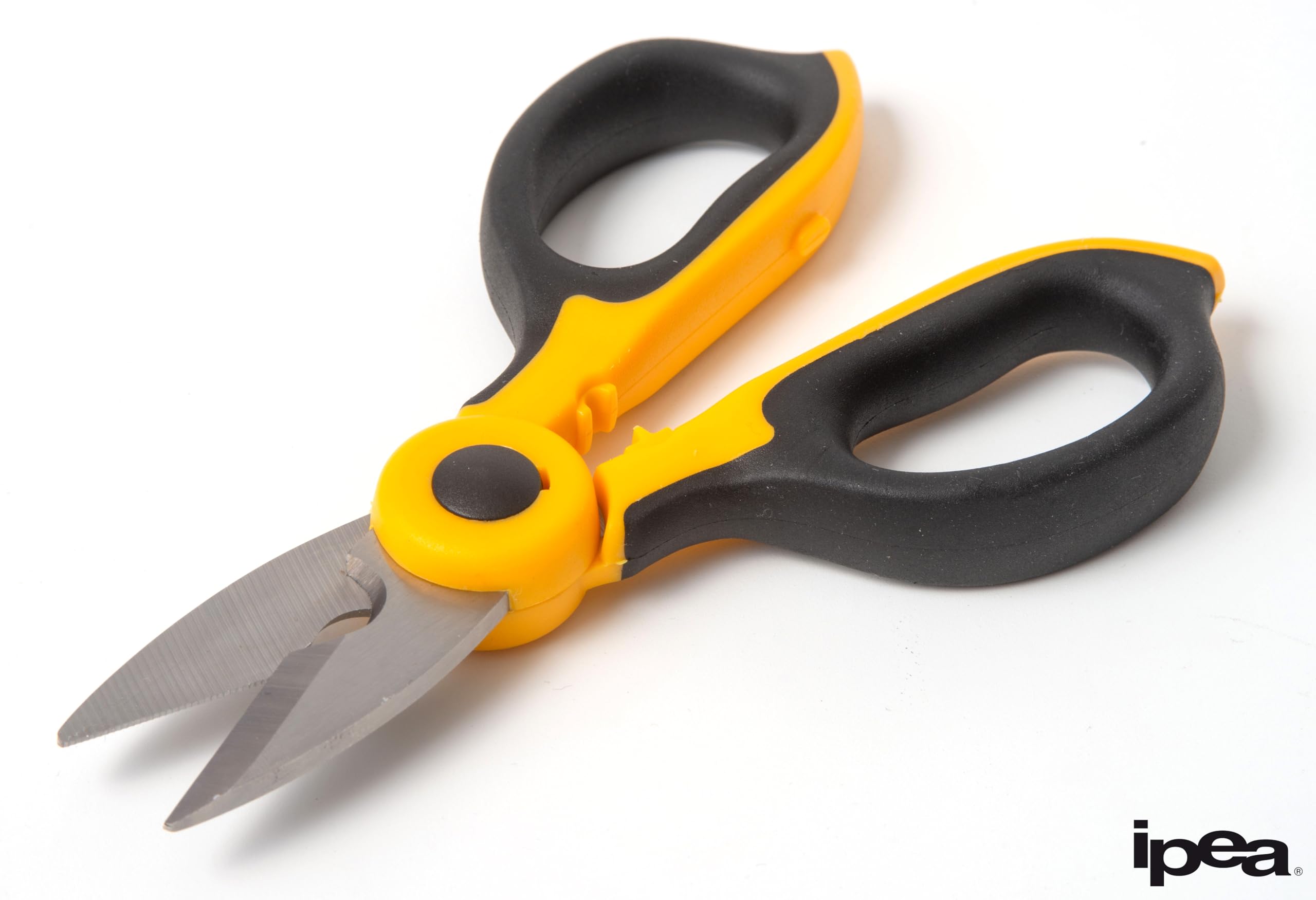 IPEA Forbici da Elettricista Professionali Isolate – [ Lama Retta da 50 mm in Acciaio Inox ] – Forbici da Elettricisti per Taglio Fili e Cavi Elettrici – Spelacavi e Spelafili – Elettricisti