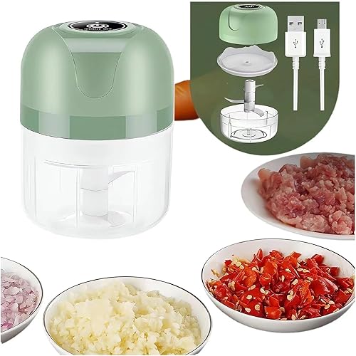 Miniatura 8 de USB Rechargebale Electric Garlic Grinder - 2023 New Mini Portable Wireless Chopper Electric, Mini Chopper Small Blender Food Processor, Onion Meat