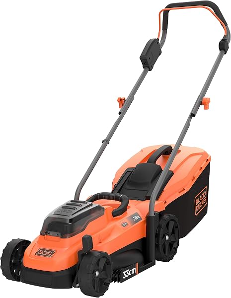 Tondeuse poussée sans fil 18V, largeur de coupe 33 cm, mulching, 2 batteries 4Ah