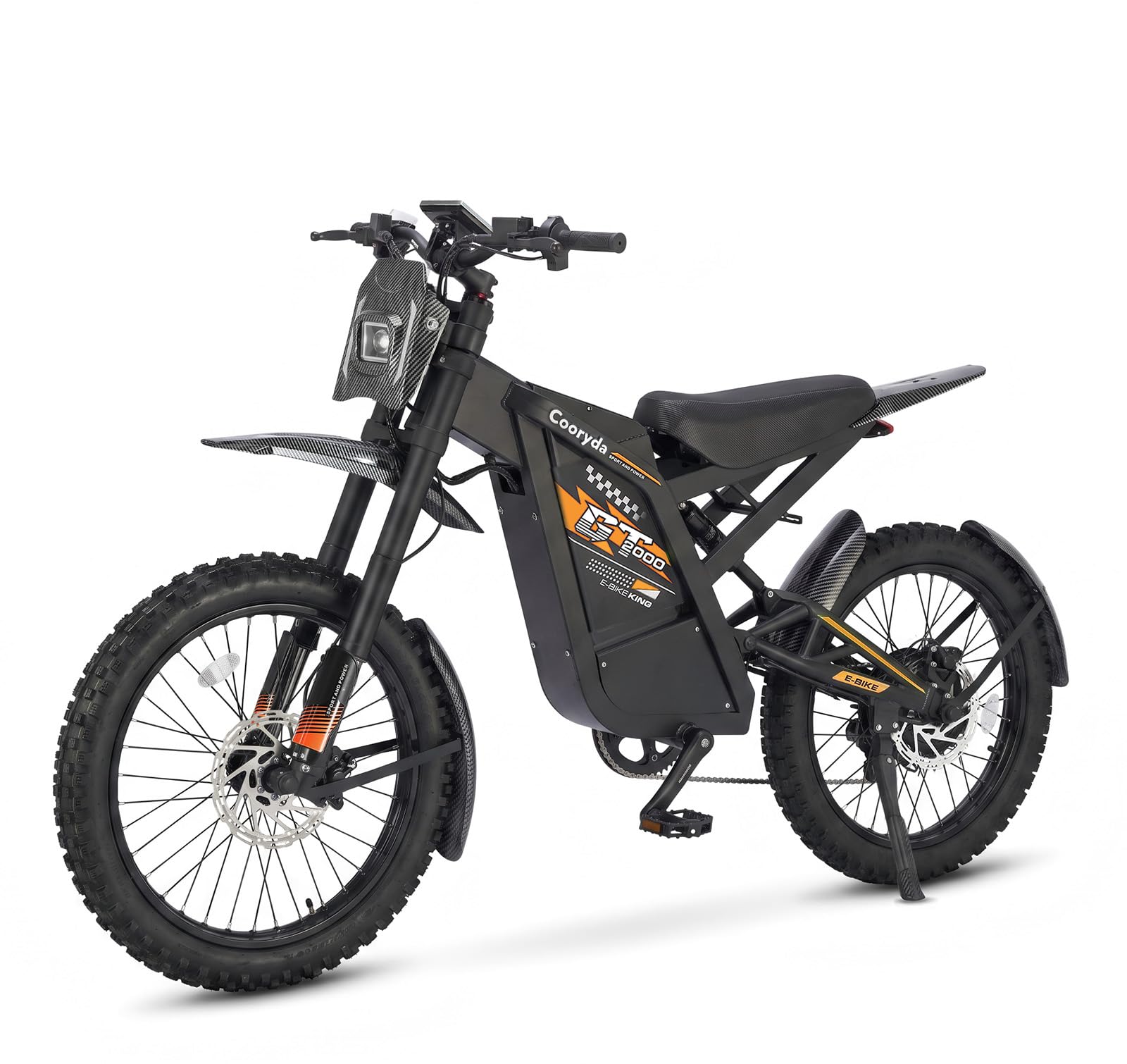 OUXI 2000 Offroad E-Bike Dirtbike Elektrofahrrad, 150Nm Drehmoment, 48V 30Ah Akku, 25 Zoll Reifen, Hydraulische Scheibenbremsen, Vollfederung, mit Blinker, E-Motocross