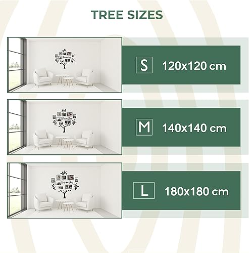 Miniatura 6 de 7171" Home Sign Wooden Family Tree with Frame Pictures FAMILY, Large Tree Wall Decals, Stunning Family Wall Decor for Bedroom, Kitchen and Living