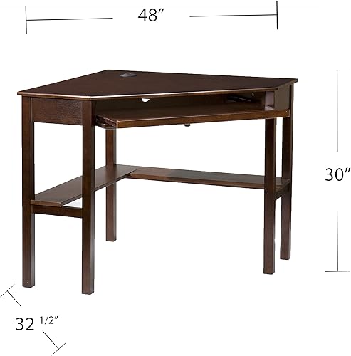 Miniatura 3 de SEI Furniture Bandeja de teclado deslizante para computadora que ahorra espacio, color blanco