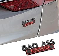 Vista 3 de GKCT1502BLRE-1 etiqueta de modificación de automóvil, calcomanía de guardabarros 3D, calcomanía para parachoques de auto Bad Ass, apto para SUV