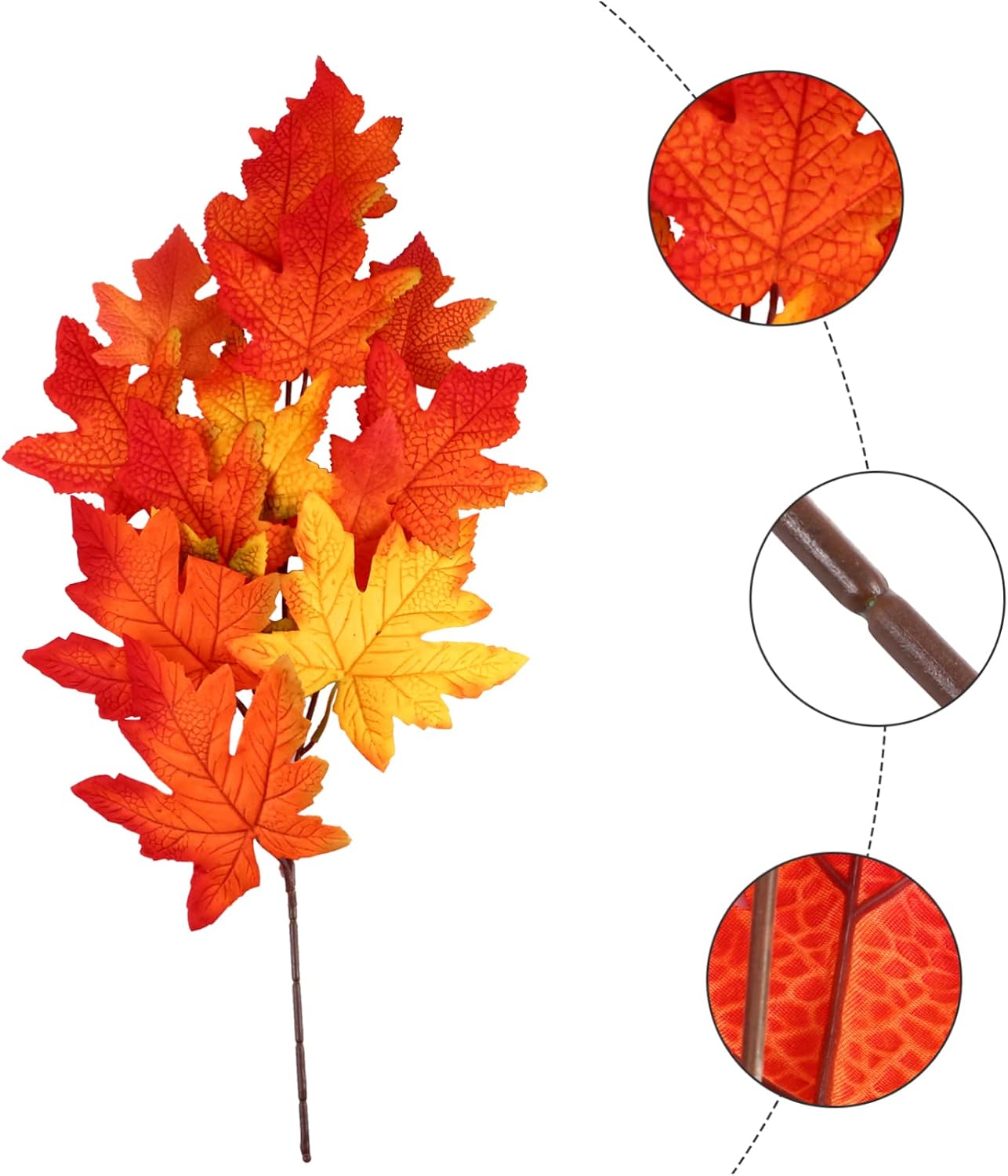 1pc Autumn Maple Leaf Branch Lifelike Thanksgiving for Home Office Parties and Weddings for Centerpieces and Arrangements