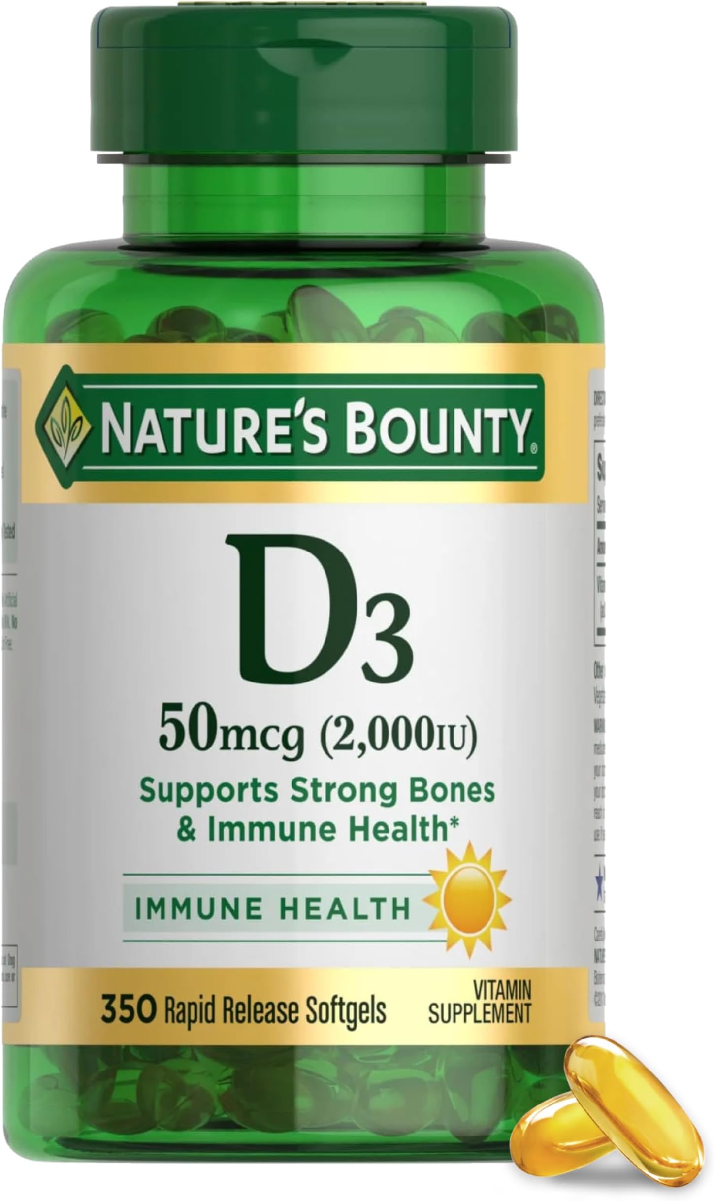 Vitamin D, Immune Support, 2000 IU, Softgels, 350 Ct