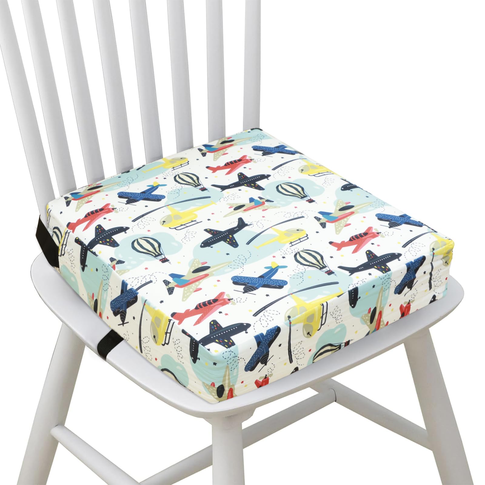 Booster Seat Dining Chair,Baby Booster Cushion Washable with Adjustable Safety Belt and Fastening Strap Non Slip Dismountable Portable Travel for Baby Kids Infant(A)