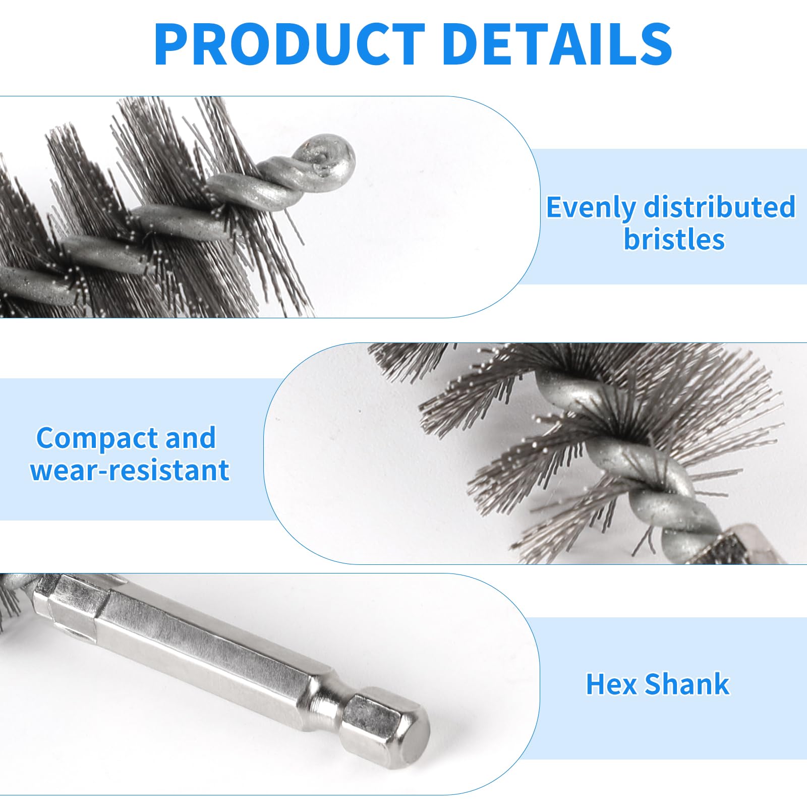 SWAWIS 38 Pièces Nettoyage Puit Injecteur Acier Inoxydable / Nylon / Laiton ø8-19 mm Jeu de Brosses Avec Rallonge de 150 mm Idéal Pour le Nettoyage et le Déburrage
