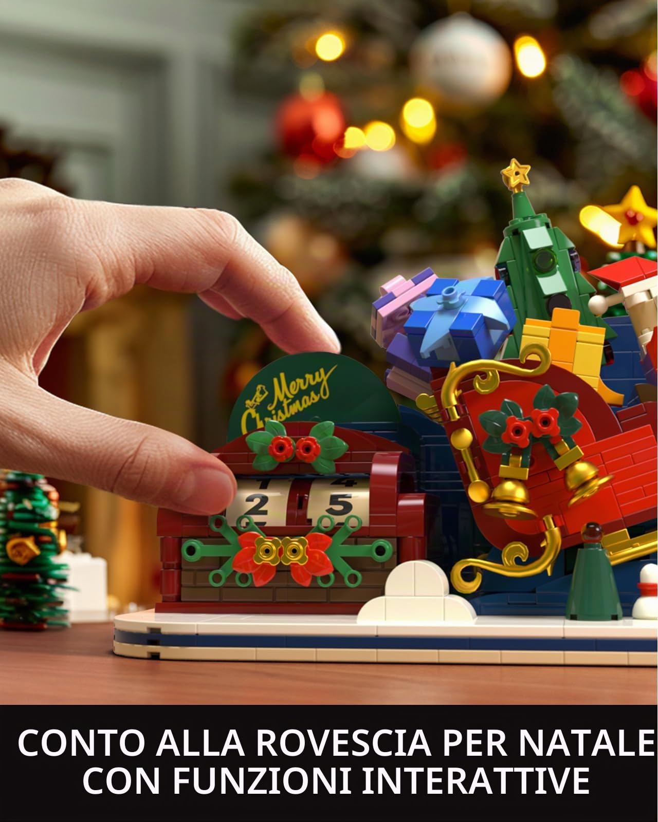 Nifeliz Set di giocattoli per il Conto alla Rovescia del Natale, Modello di decorazione natalizia per la casa e l'ufficio, regali per adulti e famiglie, uomini e donne (1022 pezzi, NF10295)