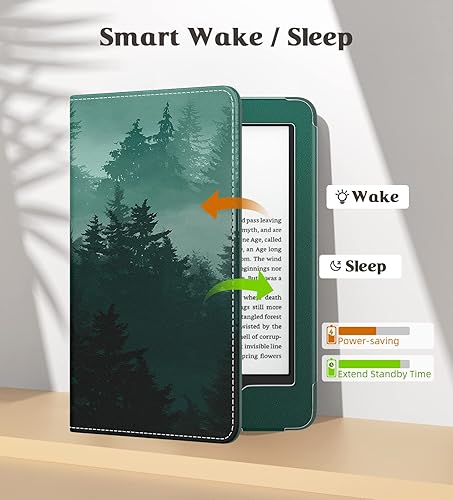 Miniatura 5 de MoKo - Funda para Kindle Paperwhite de 7"6.8" (1112 generación) y Kindle Colorsoft Signature Edition, funda delgada de poliuretano con encendido y