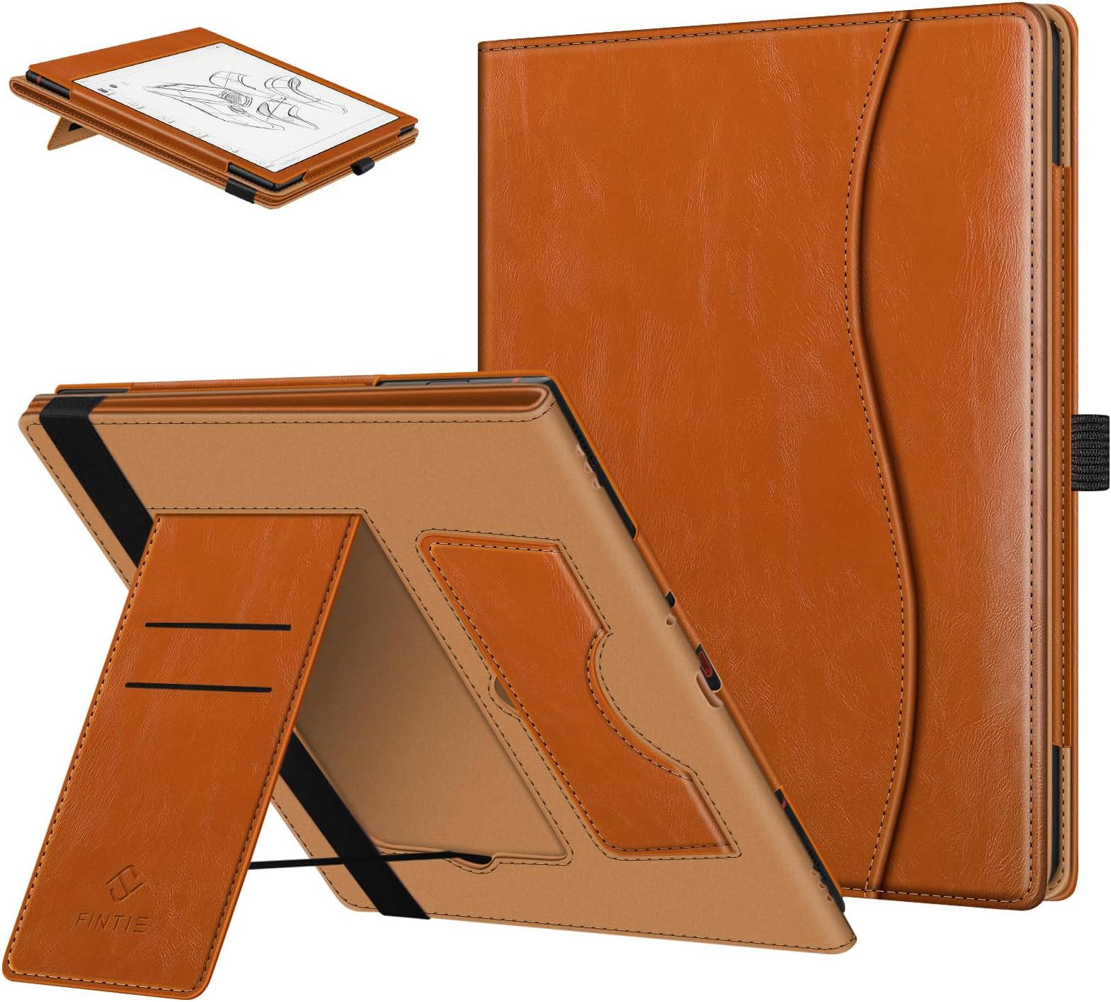 Stand Case for 10.3" BOOX Note Air3 C/Note Air 3 B/W E Ink Tablet ePaper - Premium PU Leather Stand Cover Auto Sleep/Wake with Card Slot and Pen Holder, Brown