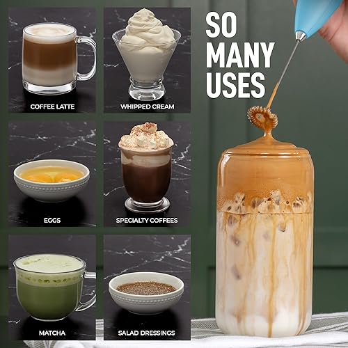Miniatura 6 de Zulay - Espumador de leche potente, de mano, para hacer espuma para latte, batidor para mezclar bebidas, café, capuchino, frappés, matcha, chocolate
